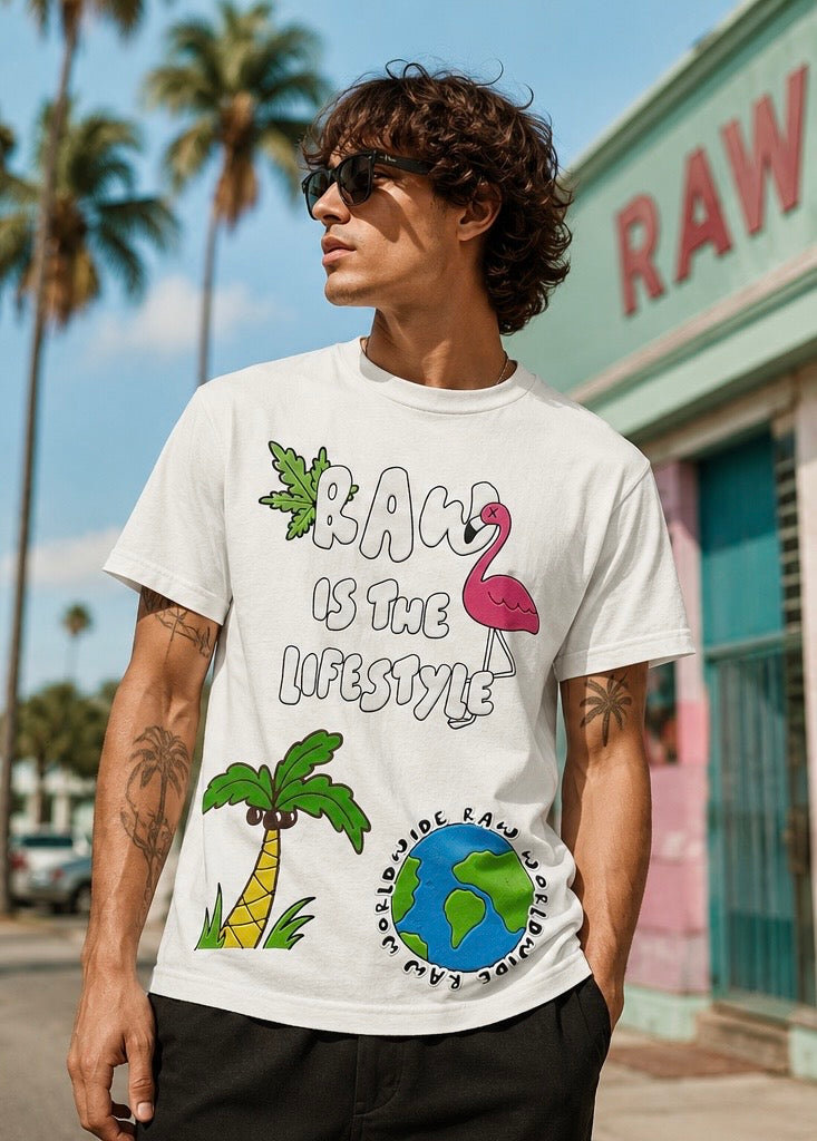 Rawalty White T-Shirt with Graphic